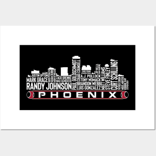 Arizona Baseball Team All Time Legends, Phoenix City Skyline Posters and Art